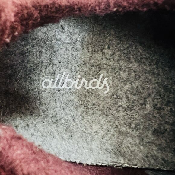 All Birds Burgundy Red Merino Wool Super Soft Lace up Sneakers - Mens Size 9 - Picture 7 of 8